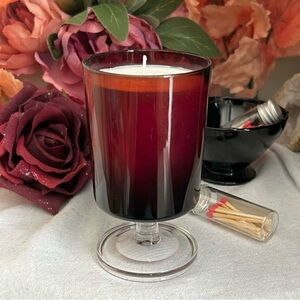 Vintage Luminarc Arcoroc Cavalier
Ruby Red Glass Vanilla Cranberry Candle